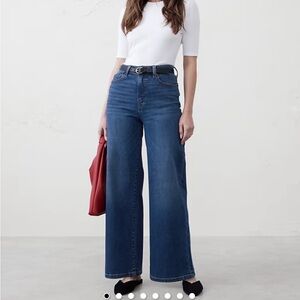 Banana Republic Petite Wide Leg High Rise Jeans